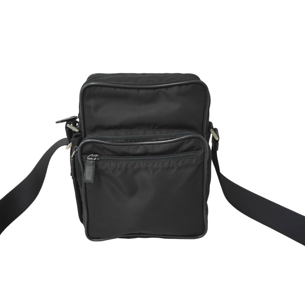 Prada Bag Nylon Black Messenger Logo Triangle Shoulder